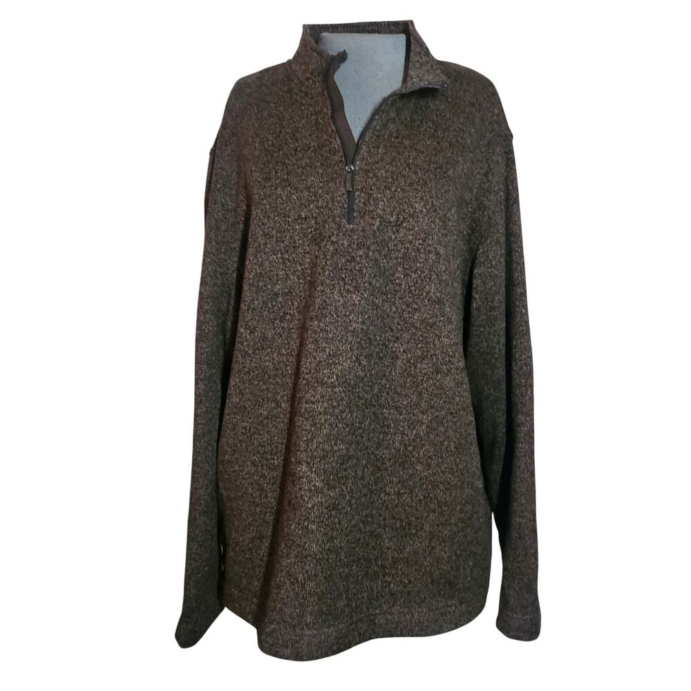 Brown Quarter Zip Classic Fit Pullover Size XL